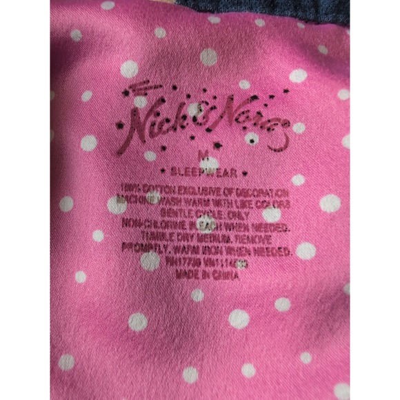 Nick and Nora Night Shirt Gown Sz Med Blue Christmas Martini Flannel Pockets EUC - Picture 6 of 8